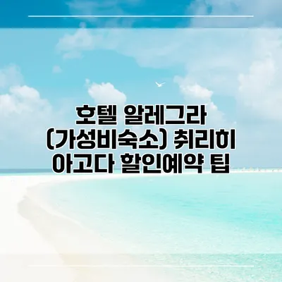 호텔 알레그라 (가성비숙소) 취리히 아고다 할인예약 팁