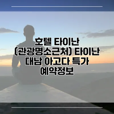 호텔 타이난 (관광명소근처) 타이난 대남 아고다 특가 예약정보